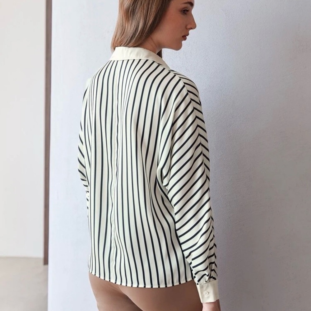 Striped Black and White Women's Top